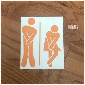Funny Bathroom Door Sign - Men&#39;s Bathroom Decal - Women&#39;s Bathroom Vinyl - Gotta Go Door Decal - Housewarming Gift - Restroom Door Sticker