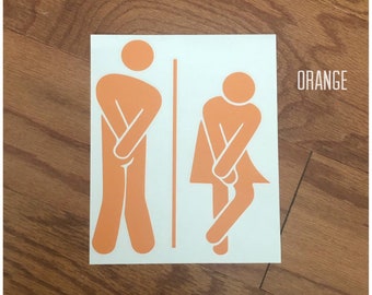 Funny Bathroom Door Sign - Men's Bathroom Decal - Women's Bathroom Vinyl - Gotta Go Door Decal - Housewarming Gift - Restroom Door Sticker