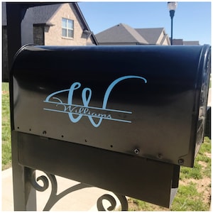 Personalisierte Mailbox Aufkleber - individuelle Postfach Vinyl - Familie Monogramm Postfach Zeichen - abnehmbare Würfel geschnitten Aufkleber - benutzerdefinierte Nachname