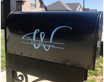 Personalized Mailbox Decal - Customized Mailbox Vinyl - Family Monogram Mailbox Sign - Removable Die Cut Sticker - Custom Last Name