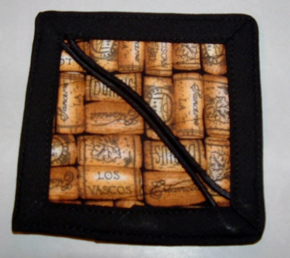 Items similar to Wine cork quilted coaster set of 4 on Etsy