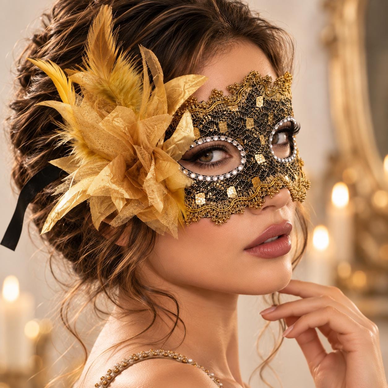 ベネチアンマスクMagnificient Nefertiti Gold Venetian Mask Gold - Etsy