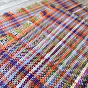 Cream, Gray, and Lavender 24&quot;x70&quot; Machine Washable Runner Rug Handwoven in Nicaragua