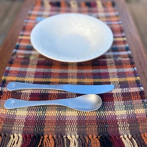 Handwoven Machine Washable Rag Rug Placemats in Warm Rust, Grey, and ...