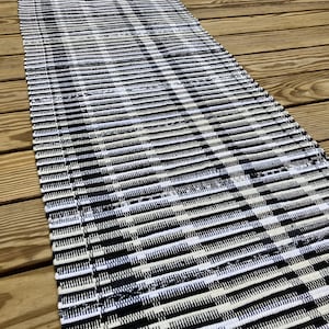 24” x 80” Graphic Black and White  Runner Rug Handwoven in Nicaragua