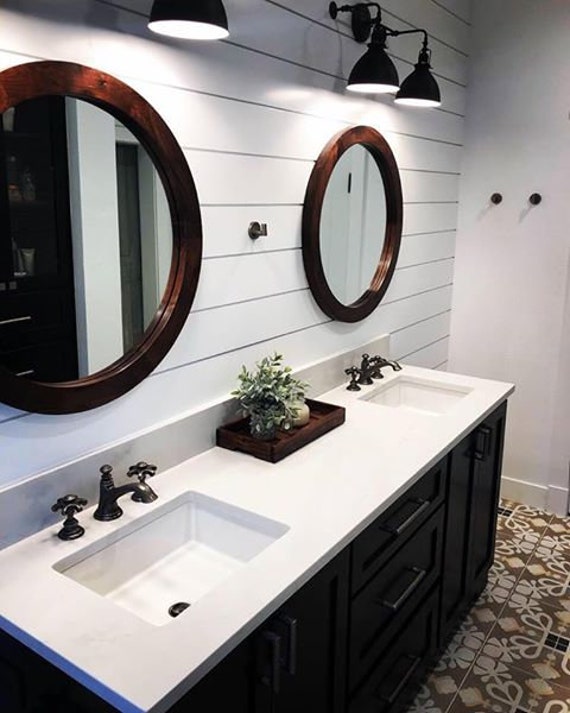 Walnut Mirror Round Circle Round Mirror Walnut Circle