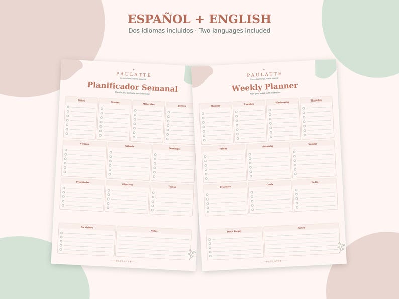 Printable Weekly Planner | Undated Weekly Planner | A4 + US Letter ...
