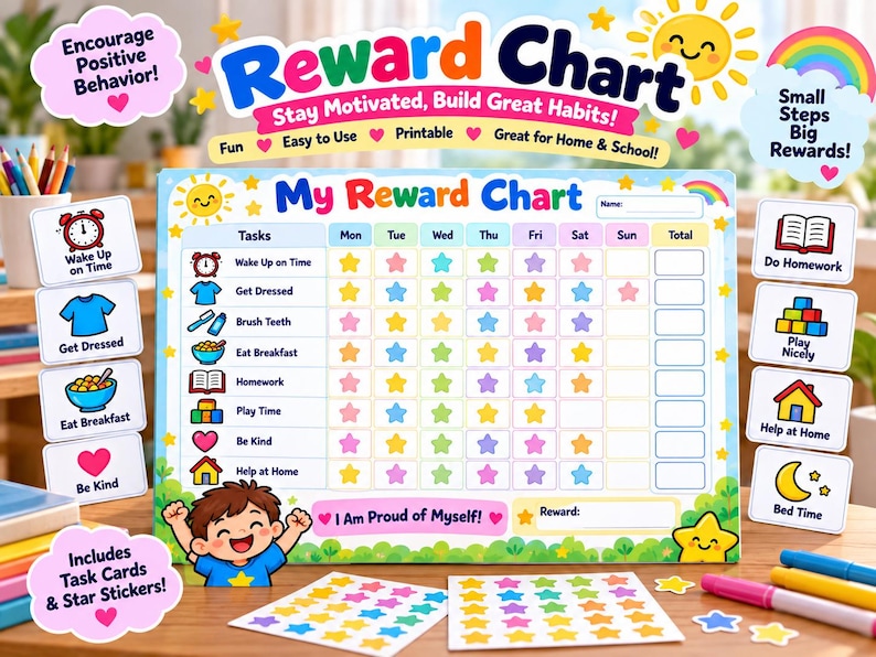 Visual Routine Example For Preschoolers Kids Routine Planner, Visual Schedule & Daily Checklists, Back to ...