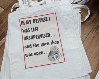 I was left unsupervised..lol - knitting or crochet project bag!