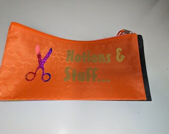 Notions and Stuff...- Humorous Zippered Notions Bags for Knitter and Crocheters