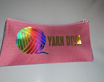 YARN DIVA - Humorous Zippered Notions Bags for Knitter and Crocheters