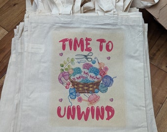 Time to Unwind. - knitting or crochet project bag!