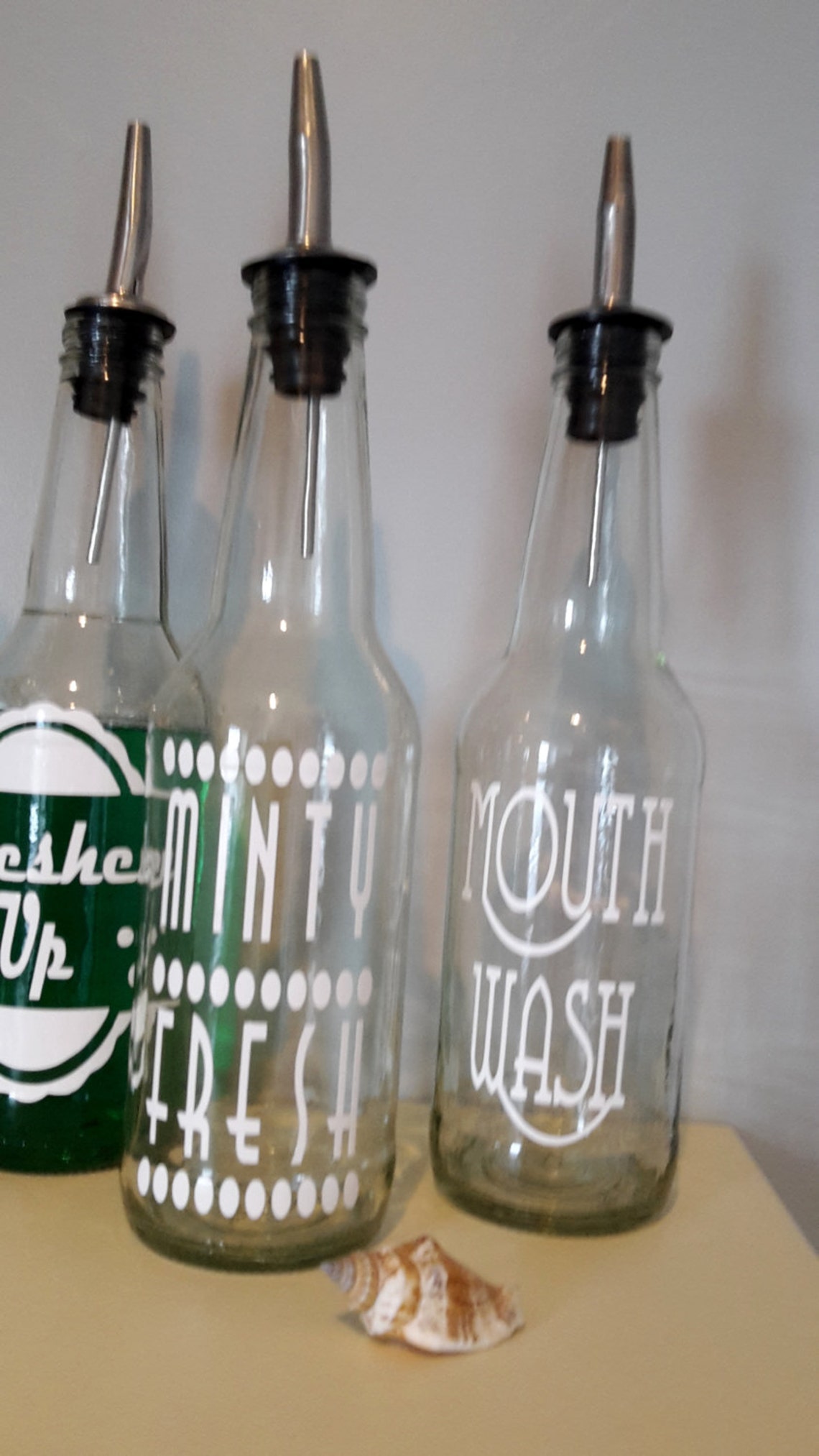 ONE Retro Soda Bottle MOUTHWASH Dispenser Clear Mouthwash Etsy