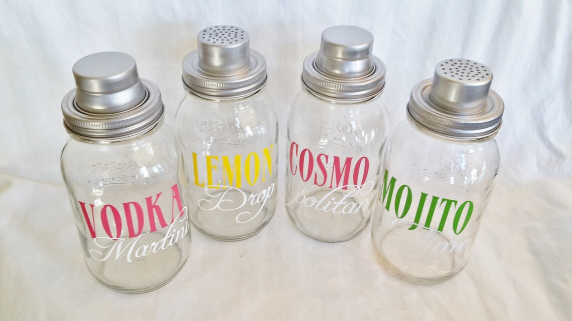 CUSTOM Mason Jar MARTINI Cocktail SHAKER Cosmopolitan Mojito Etsy