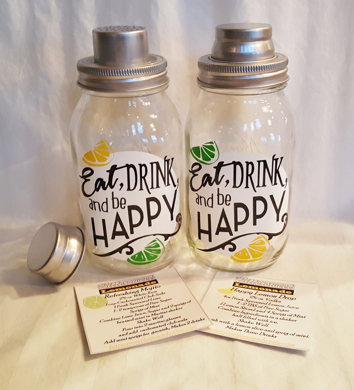 CUSTOM Mason Jar MARTINI Cocktail SHAKER Cosmopolitan Mojito Etsy