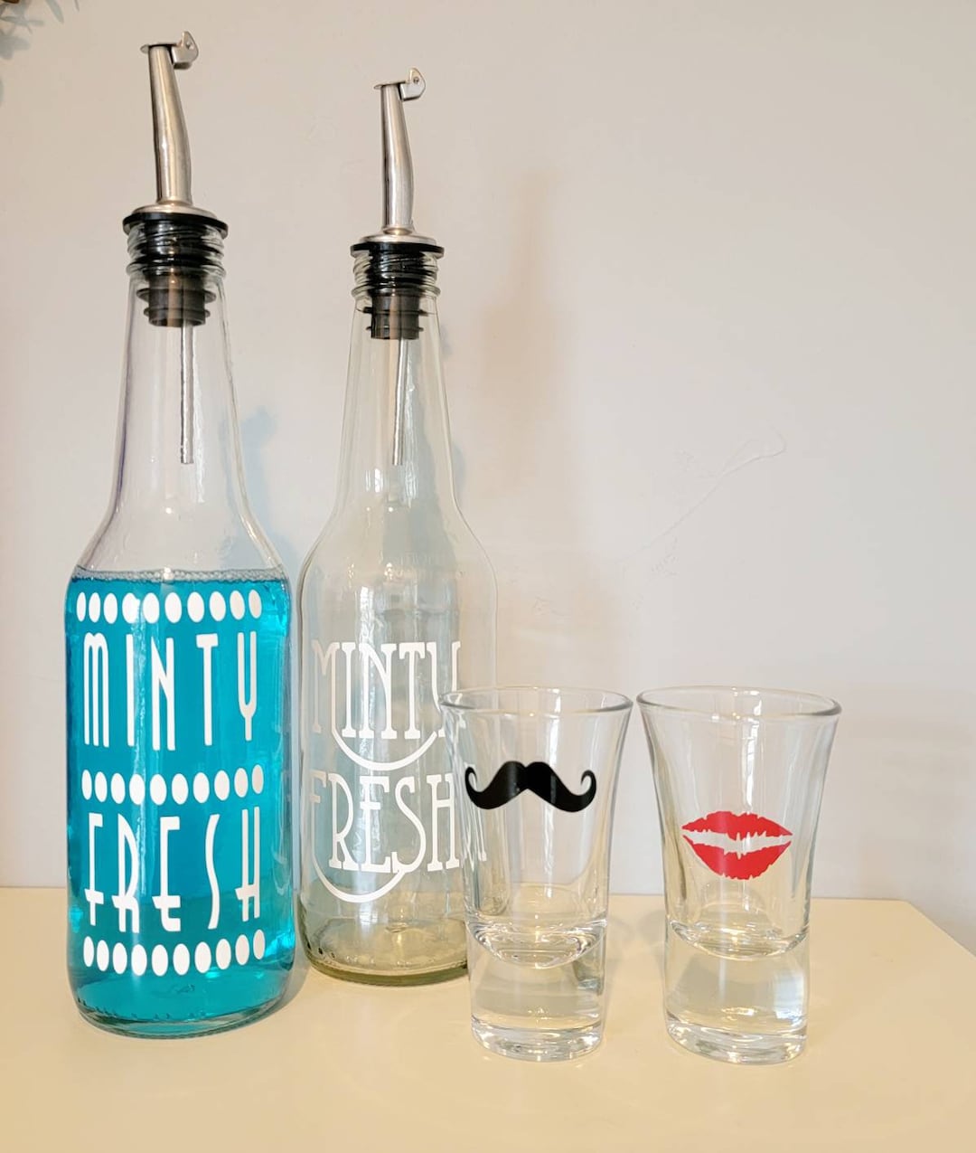 DIY Retro MOUTHWASH Dispenser Soda Bottle with Spout Mr. and Mrs. W
