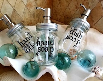 Retro DIY Custom DIRTY GIRL Mason Jar Design your own Hand Soap Dish Soap Hand Lotion Personalized Chrome Dispenser Glass Pump bathroom 16oz