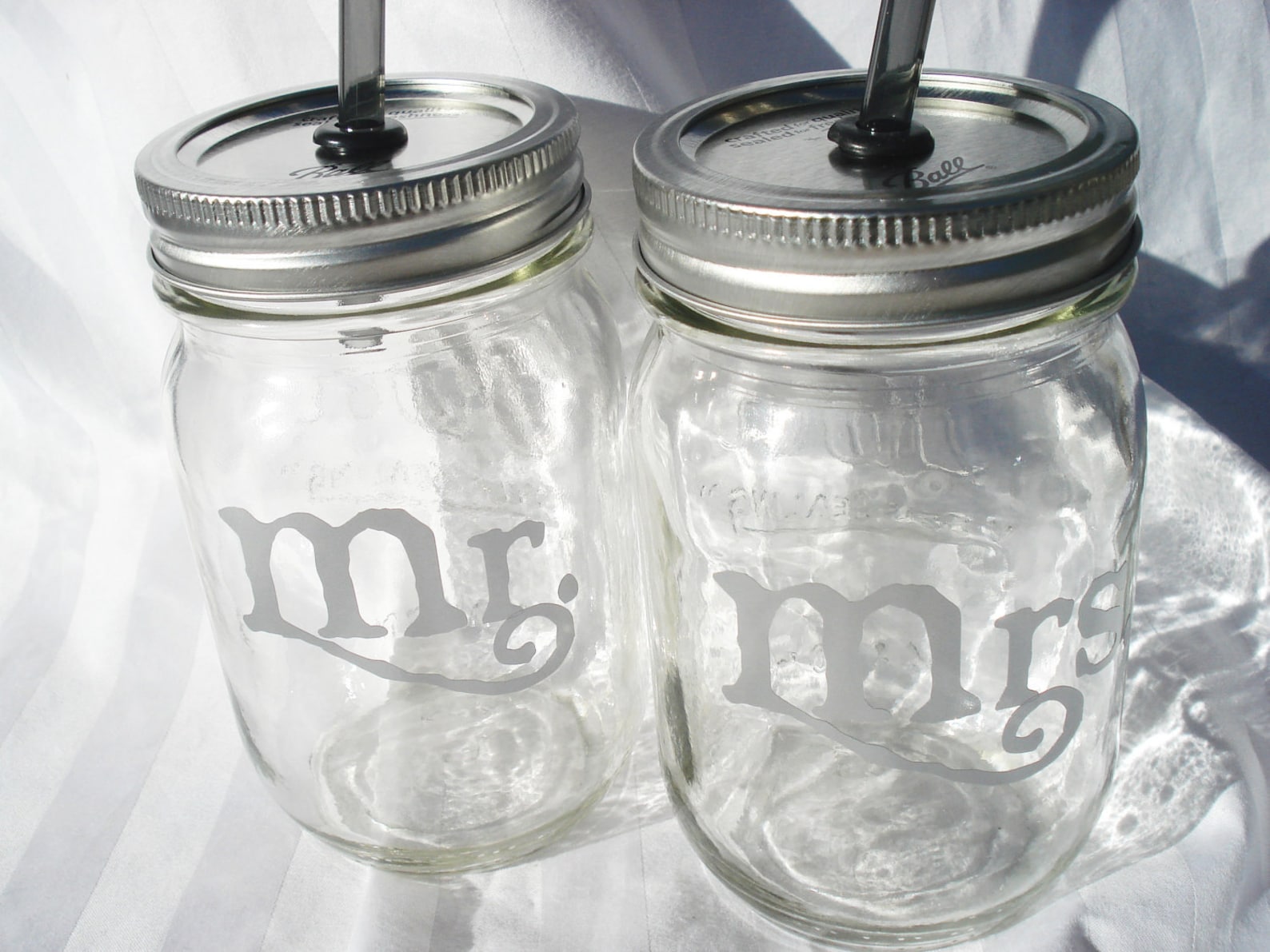 Mr. and Mrs. Mason Jar Wedding Toasting Glasses YOU CHOOSE Etsy