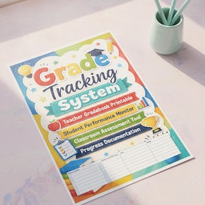 Teacher Gradebook and Classroom Grade Tracking, Student Performance Assessment Printable