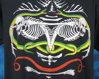 vintage 80s GRIM REAPER PAPER THIN T-Shirt SMALL pentagram skeleton punk satan