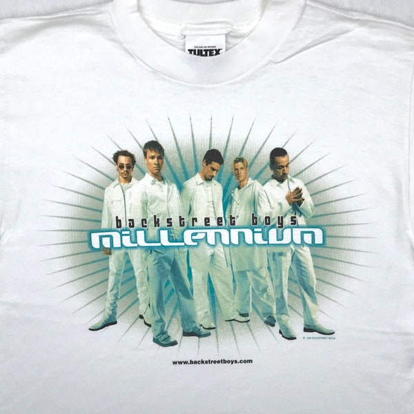 vintage 1999 BACKSTREET BOYS Millennium Concert T-Shirt *XS* *Small* rock pop boy band 90s hip hop