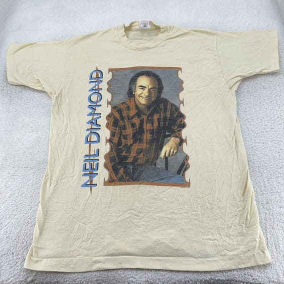 【USA製】90s Neil Diamond 92-93 総柄tシャツ XL Vintage 90s Neil Diamond Shirt Mens L/XL I Am I Said Concert Tour