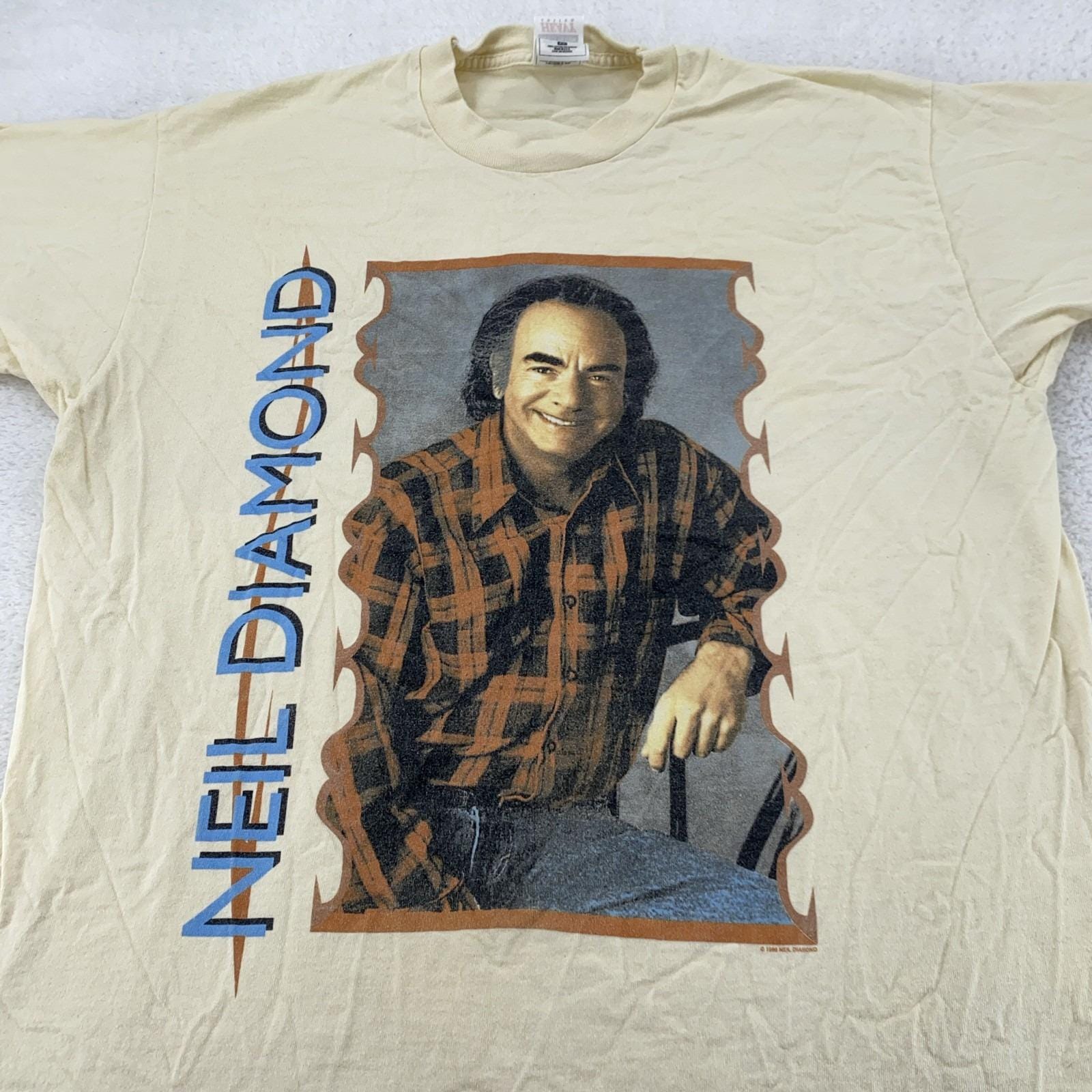 【USA製】90s Neil Diamond 92-93 総柄tシャツ XL Vintage 90s Neil Diamond Shirt Mens L/XL I Am I Said Concert Tour
