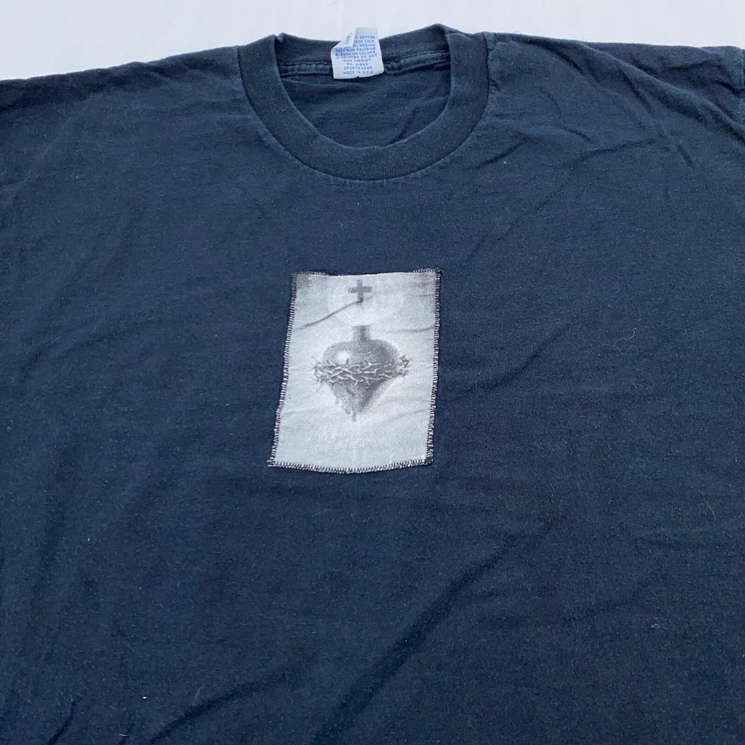 Vintage 90s Archaic Smile Art Long Sleeve T-shirt M/L Punk Jesus