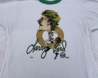 Vintage Boston Celtics Larry Bird T-shirt kleine NBA-basketbal heren jaren 80 Salem