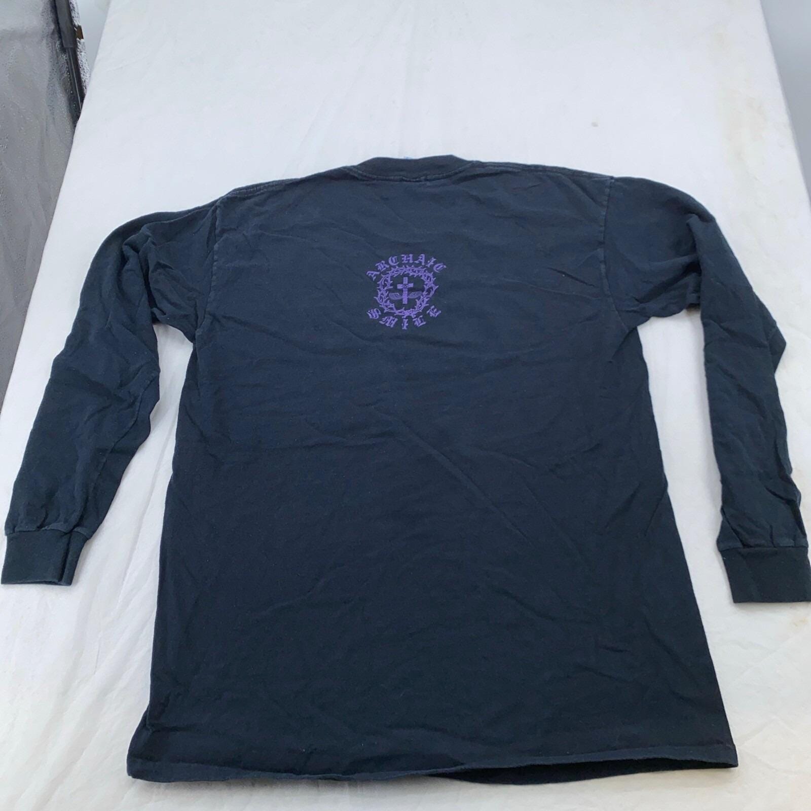 Vintage 90s Archaic Smile Art Long Sleeve T-shirt M/L Punk Jesus 