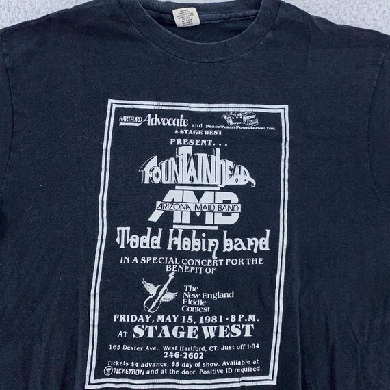 Vtg Fountainhead Arizona Maid Band Todd Hobin Shirt XS Concert Stage West CT