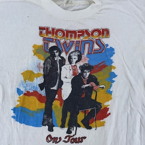 Vintage Thompson Twins Shirt XS/S Tour Concert Band Tee 80s Rock New Wave