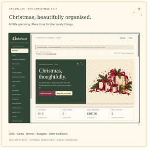 Christmas Planner App, Gift Budget and Tracker, Shared Guest List, Cards, Dinner Seating and Printable Place Cards, Digital Download Bild 2
