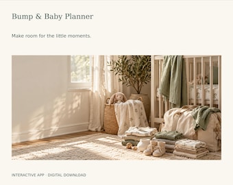 Pregnancy and Baby Planner App, Hospital Bag Checklist, Essentials Budget, Baby Records and Milestones, Digital Download