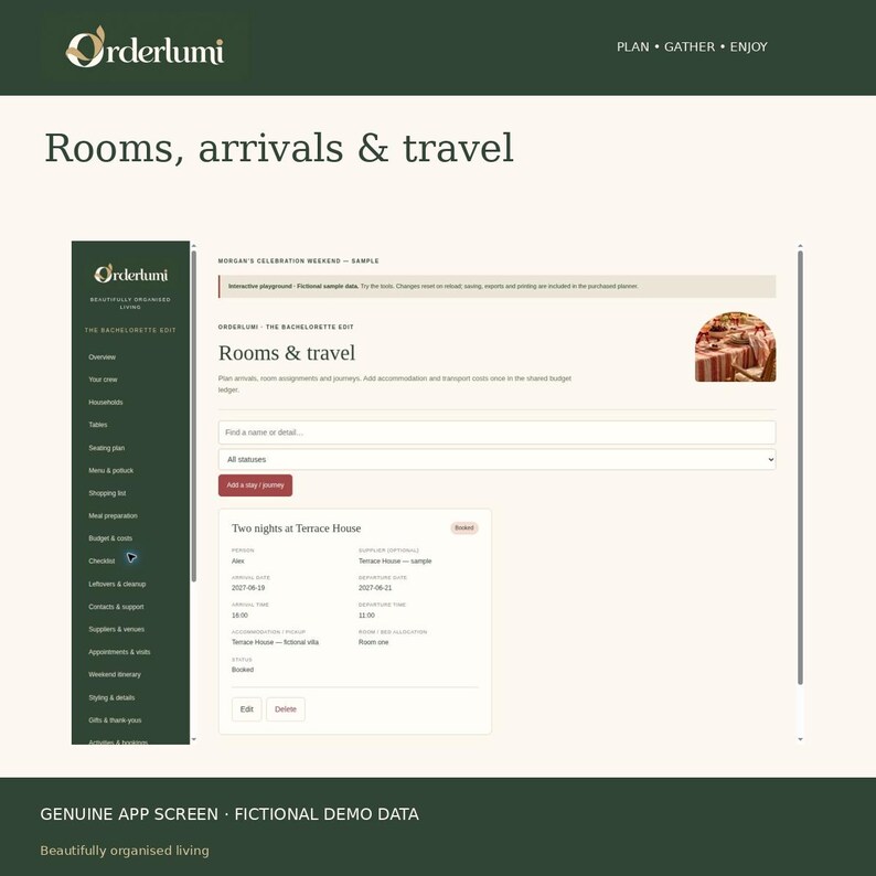 Bachelorette Party Planner App, Group Payments, Weekend Itinerary, Rooms and Packing List, Digital Download image 8