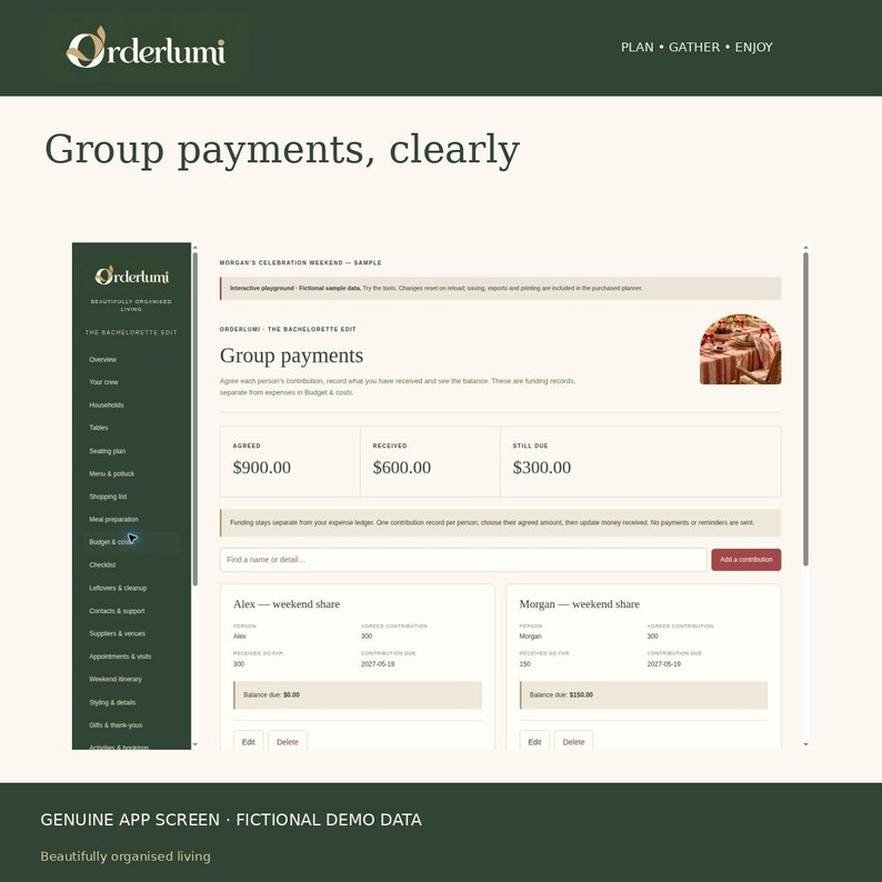 Bachelorette Party Planner App, Group Payments, Weekend Itinerary, Rooms and Packing List, Digital Download image 3