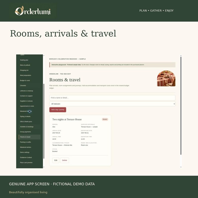Hen Party Planner App, Group Payments, Weekend Itinerary, Rooms and Packing List, Digital Download image 8