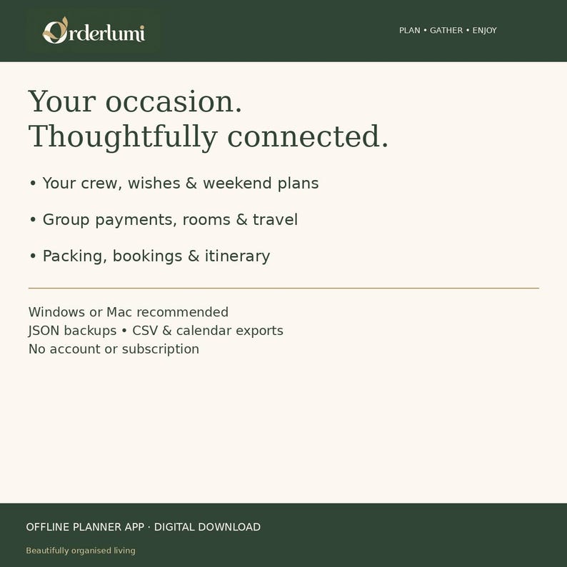Bachelorette Party Planner App, Group Payments, Weekend Itinerary, Rooms and Packing List, Digital Download image 2