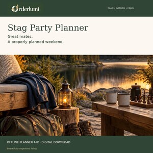 Stag Party Planner App, Group Payments, Weekend Itinerary, Rooms and Packing List, Digital Download afbeelding 1