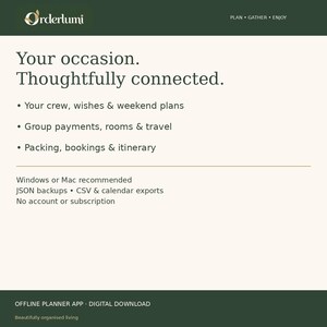 Hen Party Planner App, Group Payments, Weekend Itinerary, Rooms and Packing List, Digital Download image 2