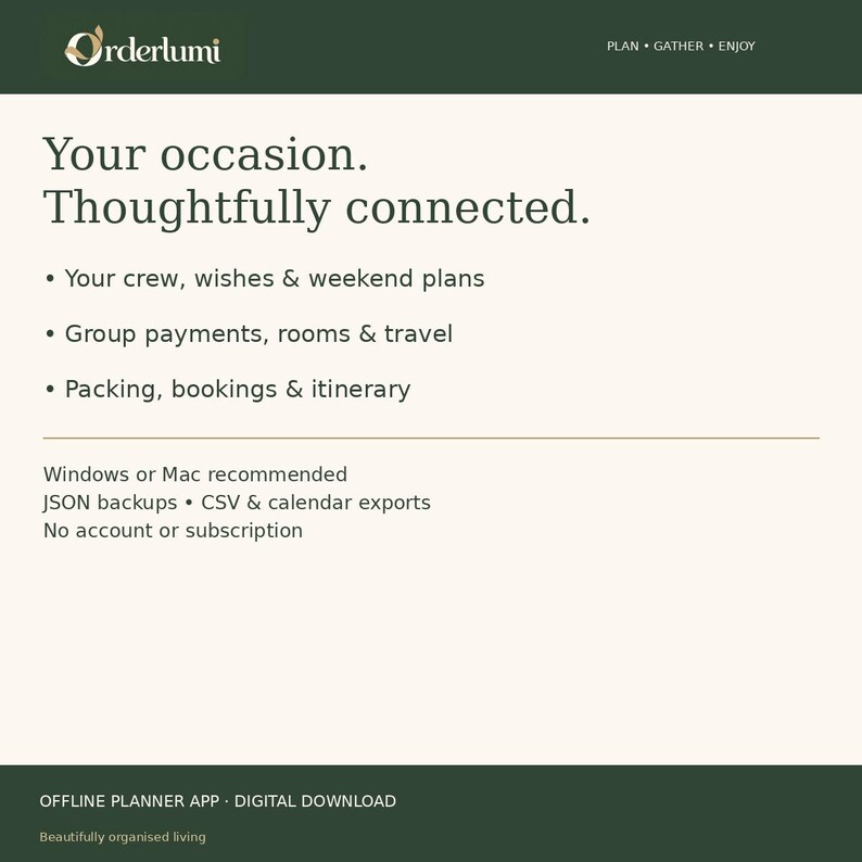 Hen Party Planner App, Group Payments, Weekend Itinerary, Rooms and Packing List, Digital Download image 2