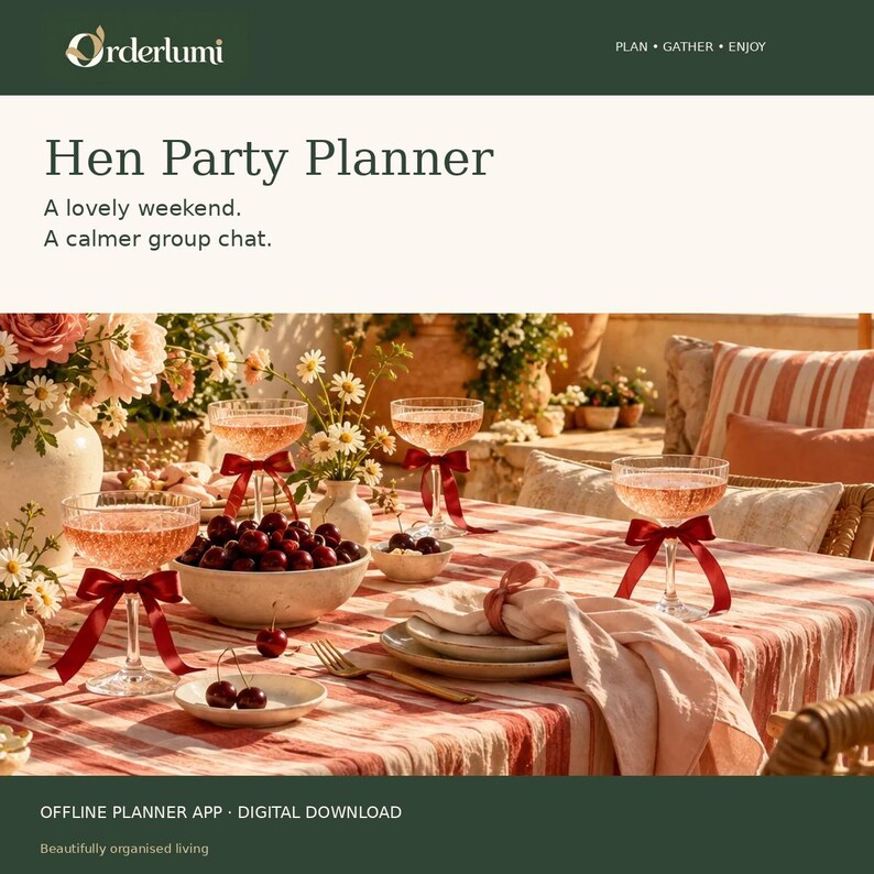 Hen Party Planner App, Group Payments, Weekend Itinerary, Rooms and Packing List, Digital Download image 1