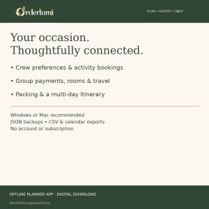 Stag Party Planner App, Group Payments, Weekend Itinerary, Rooms and Packing List, Digital Download afbeelding 2