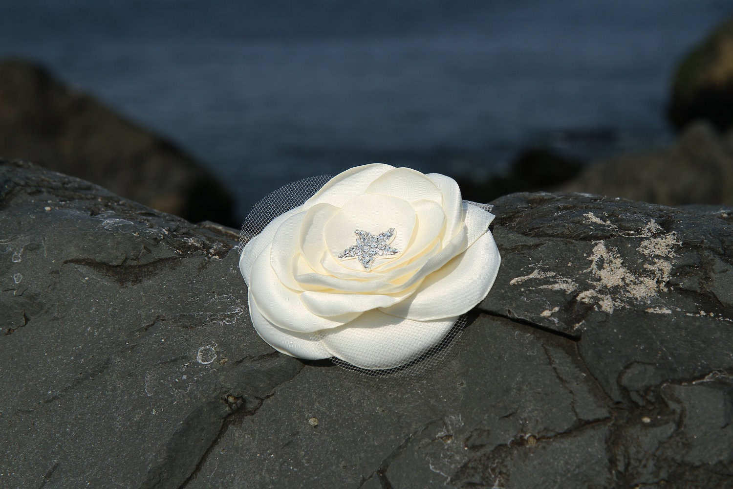 Bridal Hair Flower - Bridal Hair Accessory - Ivory Flower 