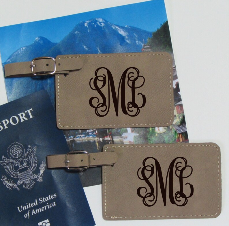 Interlocking Monogram Luggage Tags Personalized Luggage Tag Etsy