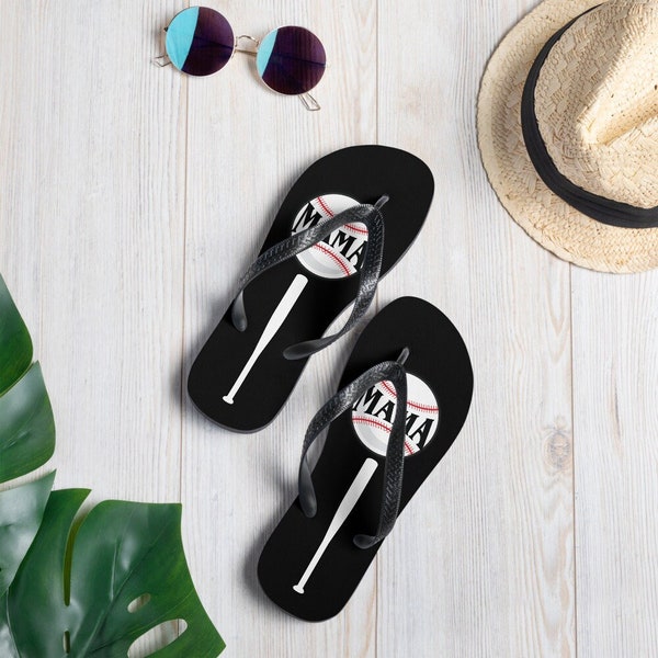 Baseball Mama Flip Flops Gift for Mom Baseball Sandals Baseball Flip Flops