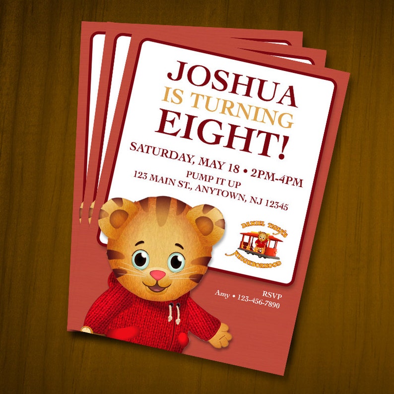 Daniel Tiger Birthday Invitations Digital File You Print Etsy