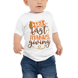 My 1st Thanksgiving Leaf Baby Jersey Short Sleeve T-Shirt Cute Thanksgiving Shirt for Kids Baby T Shirt Thanksgiving