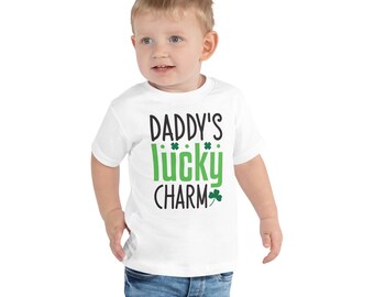 Koszulka z krótkim rękawem dla dzieci Daddy's Lucky Charm Koszulka na Dzień Świętego Patryka dla dzieci Koszulka na Dzień Świętego Patryka dla dzieci
