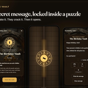 Puzzle Vault: Secret Message Game with Riddles, Codes, Letter Wheels (Digital Download)